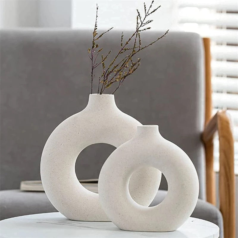 Circular Hollow Ceramic Vase