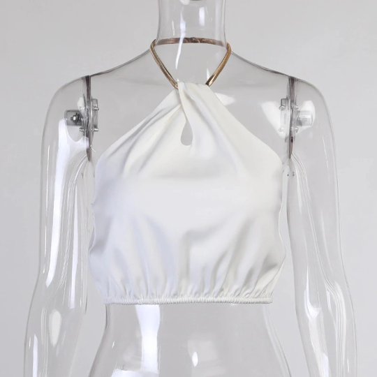 Snake Gold Plated Chain Straps Sleeveless Women Top