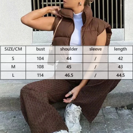 Elegant Sleeveless Cropped Vest Jacket