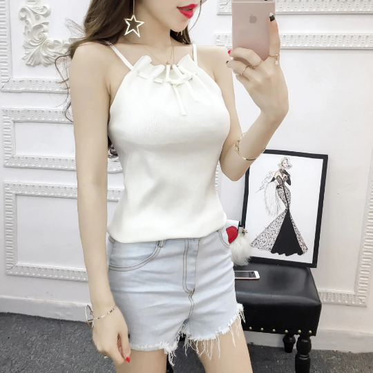 Women's Tie Up Spaghetti Straps Style Shirt