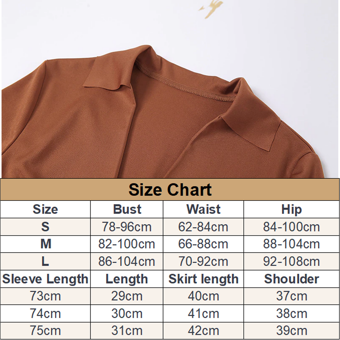 Brown Sexy Tie Front Top and Skirt Sets