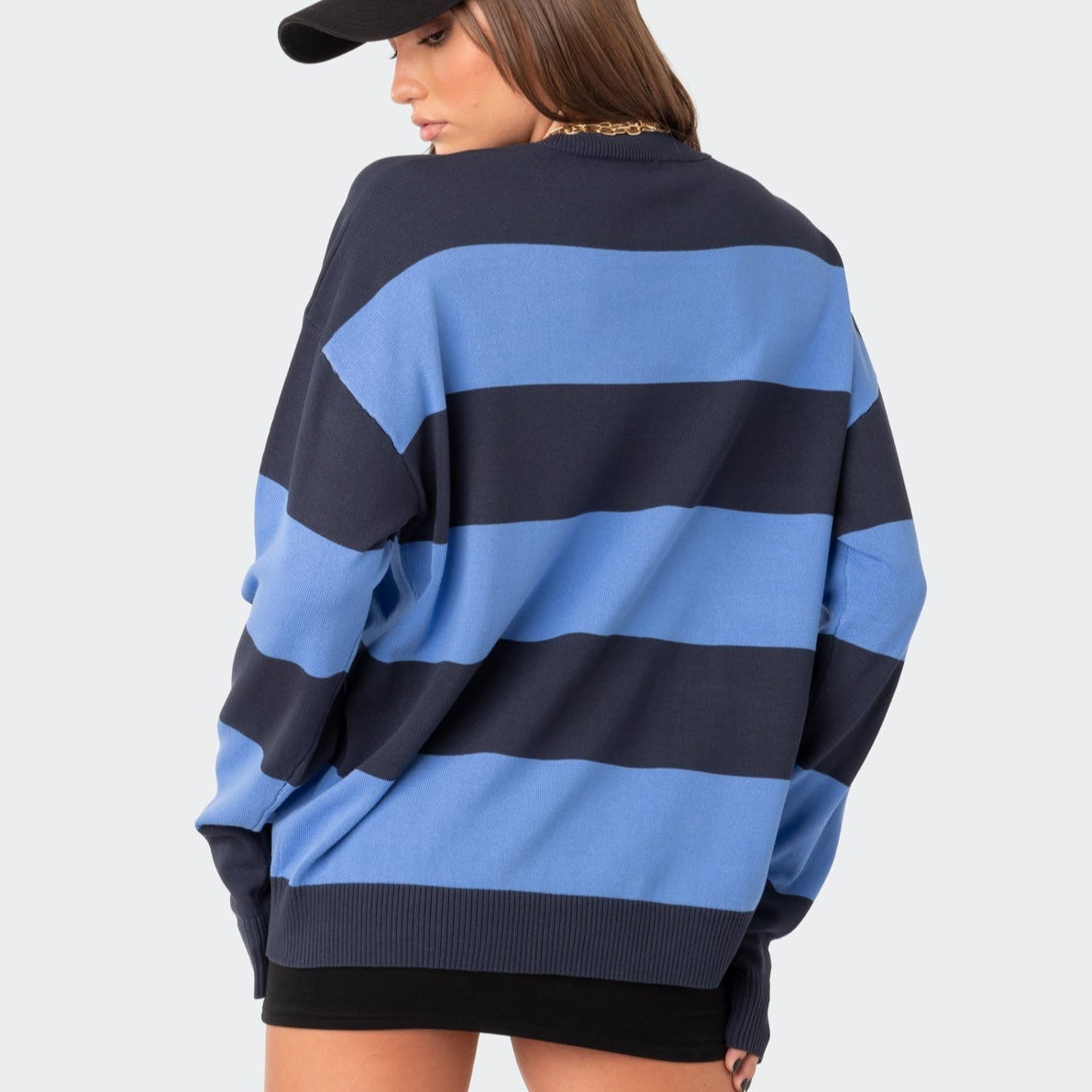 Sweet Striped Loose Sweatshirt