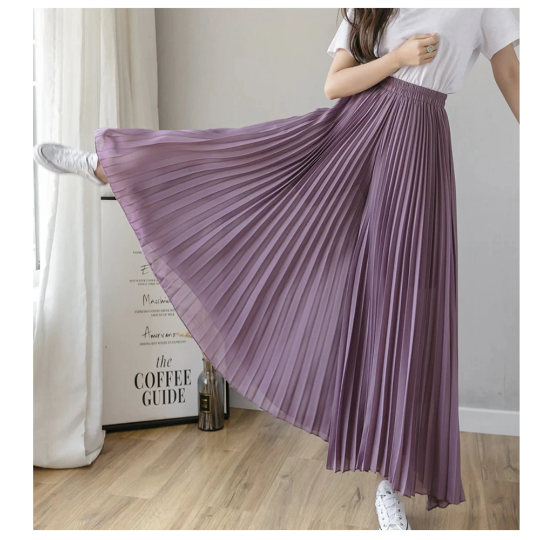 Flared Palazzo Loose Chiffon Boho Pleated Pants