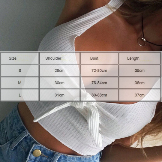 Ribbed Bowknot Tie Style Fashion Crop Top