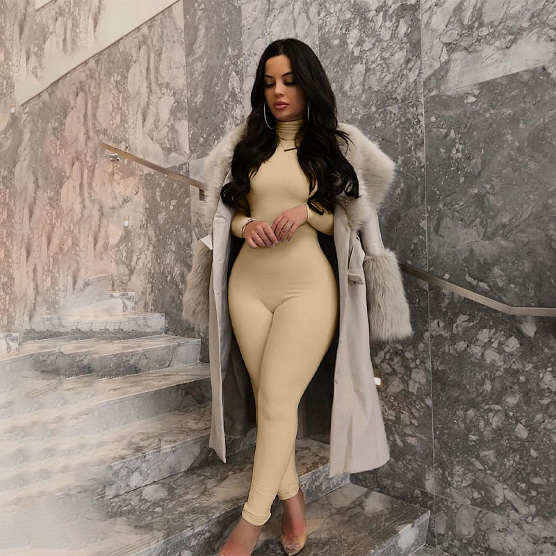 Skinny Turtleneck Bodycon Jumpsuit