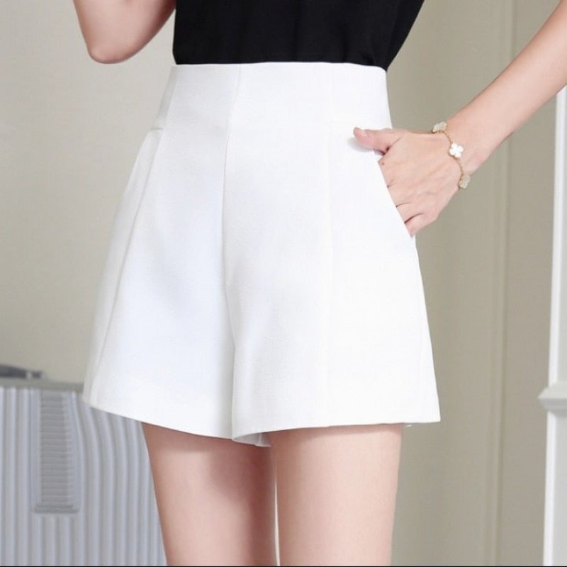 Wide Leg High Waist Chiffon Shorts