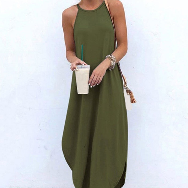 Solid Beach Long Dress
