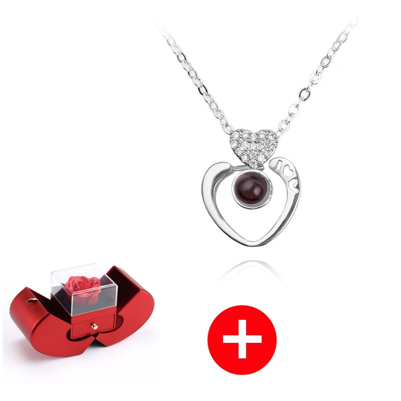 Red Apple Shape Jewelry Box - Rose Flower Gift Boxes
