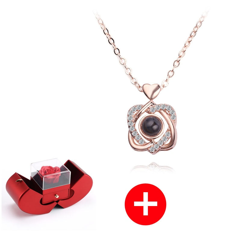 Red Apple Shape Jewelry Box - Rose Flower Gift Boxes