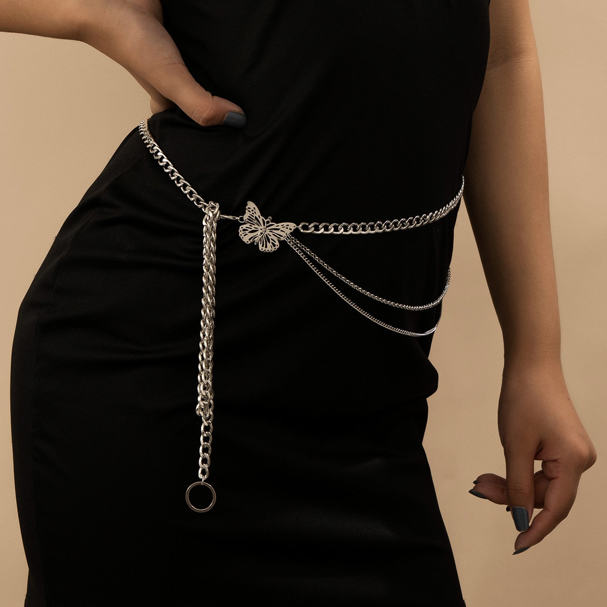 Pearl Rhinestone Multi-layer Waist Chain