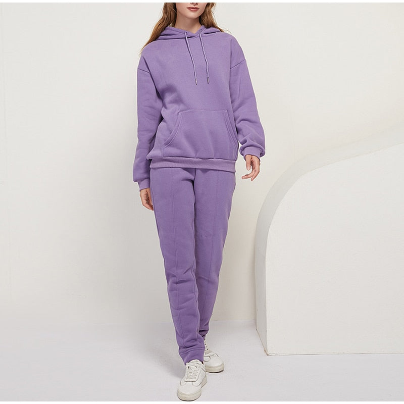 Chic Loose Hoodie Sweatpants Set