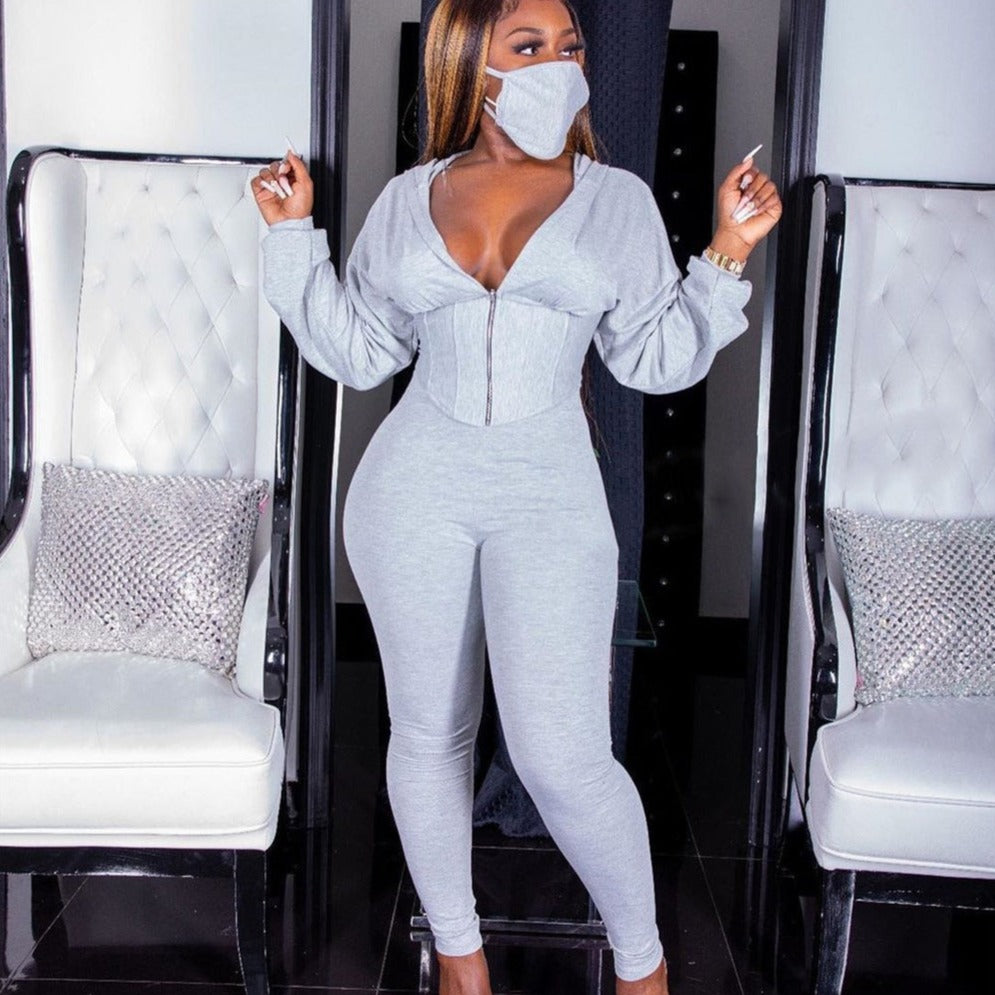 Zip Up Corset Outfit Set