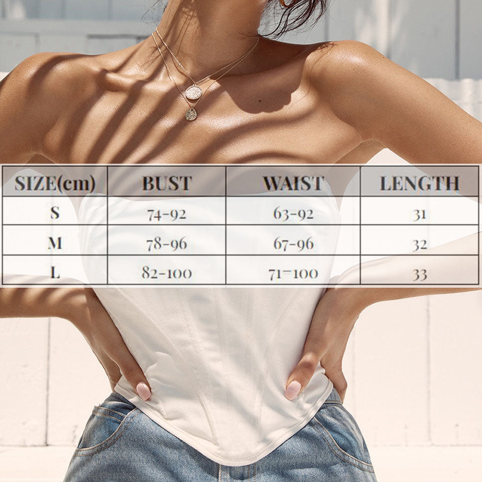 White Bustier Corset Tops