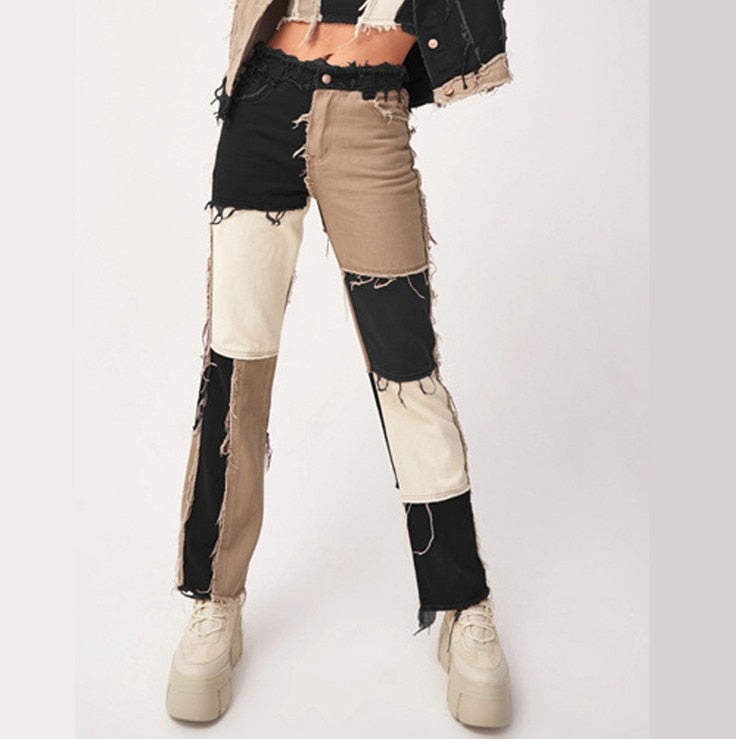 Cowboy Striped Patchwork Street Pants
