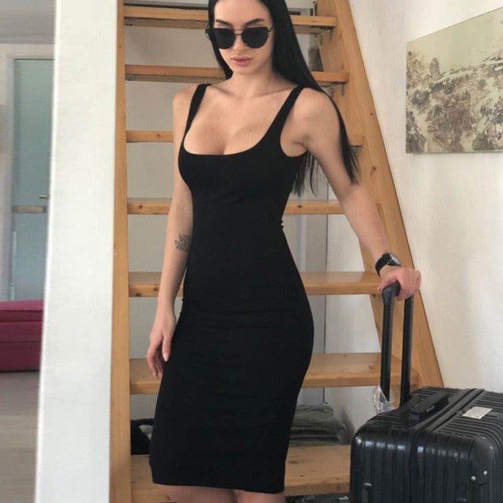 Sexy Back Split Bodycon Dress