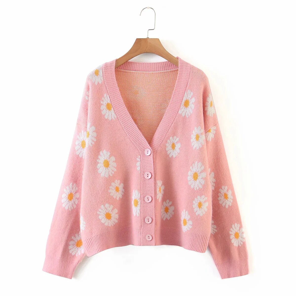 Floral Loose Knitted Cardigan