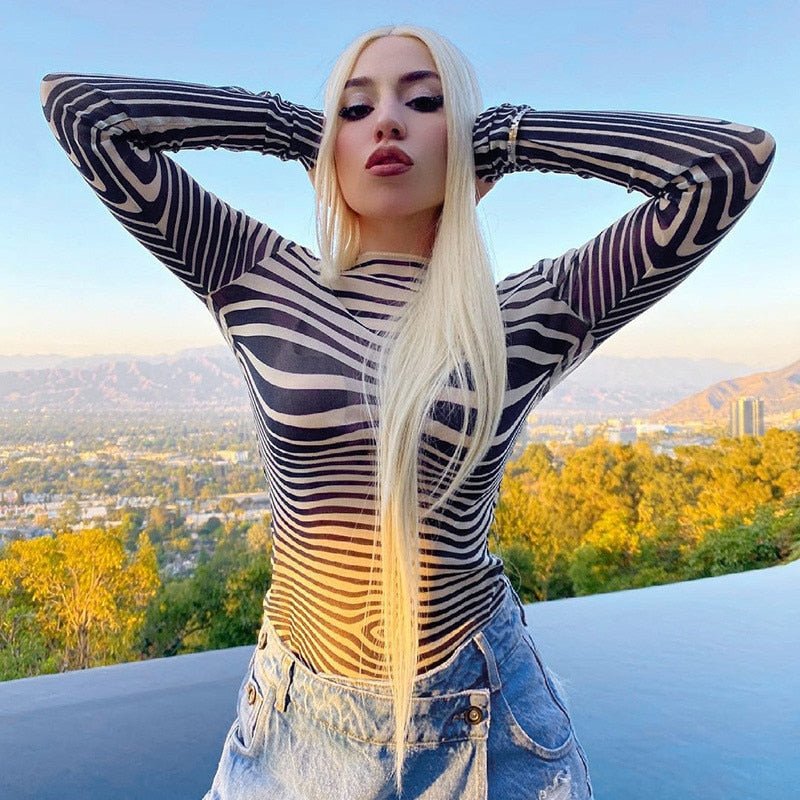 Zebra Mesh Striped Set