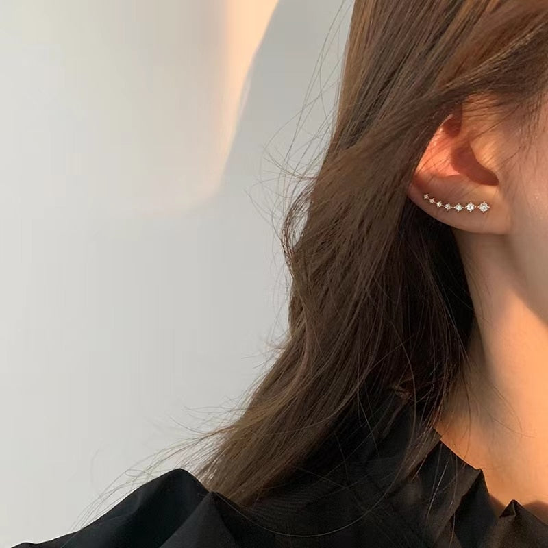 Star Crystal Tassel Drop Earrings