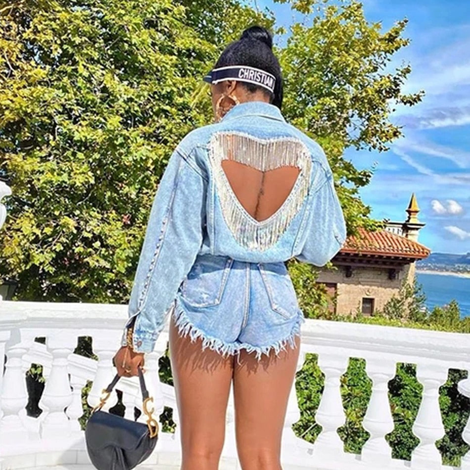 Diamond Tassel Denim Jacket