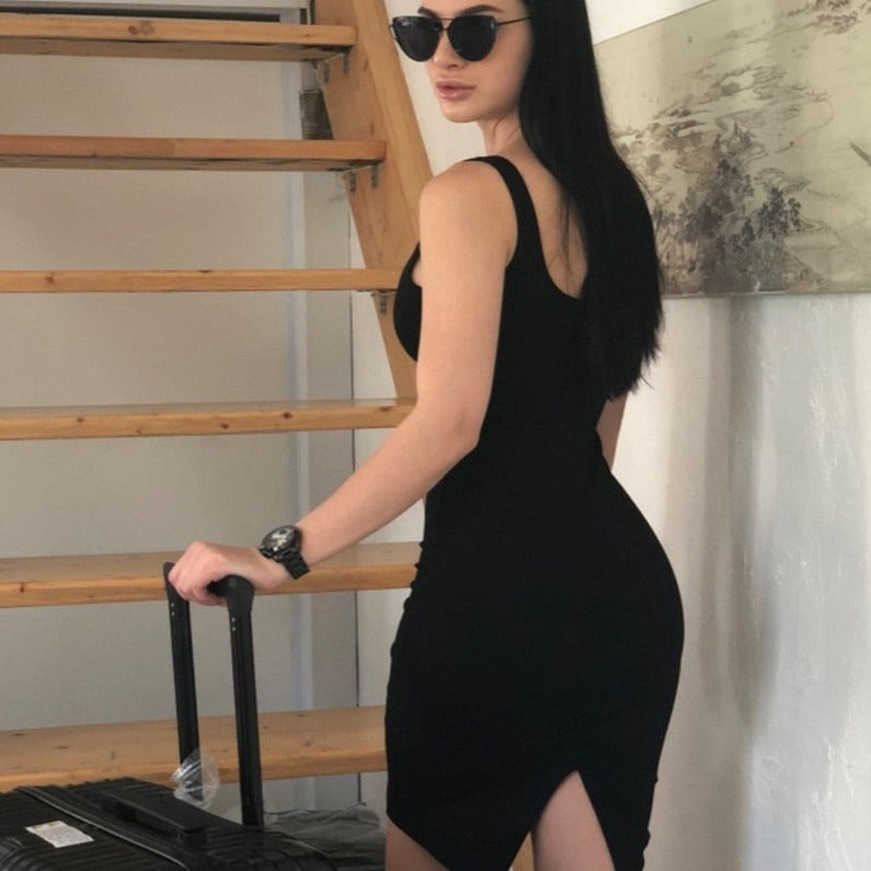 Sexy Back Split Bodycon Dress
