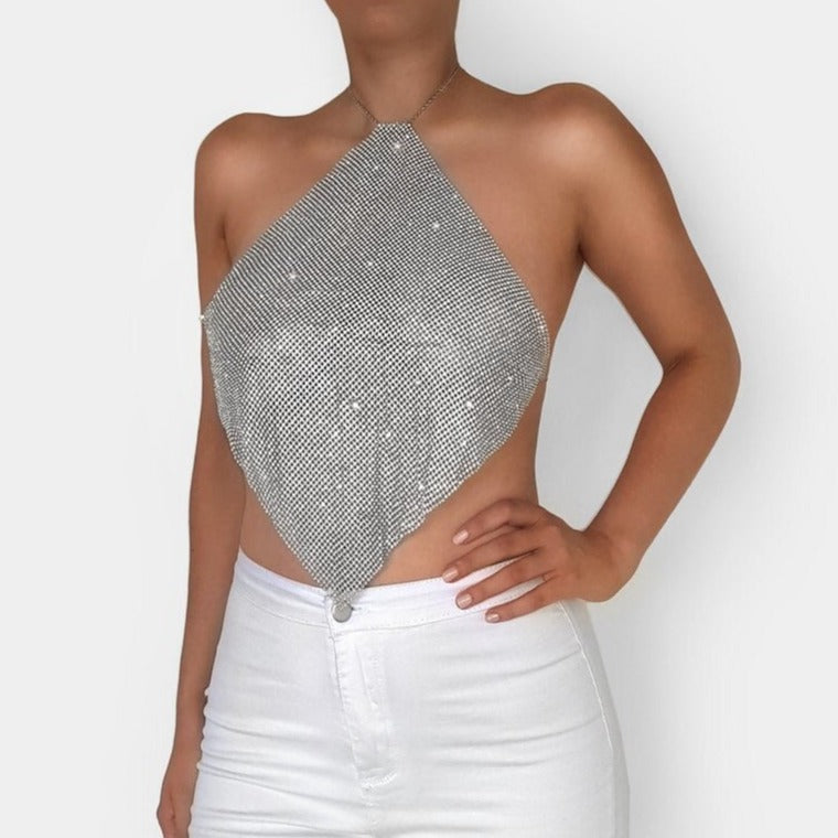Luxury Rhinestones Triangle Top