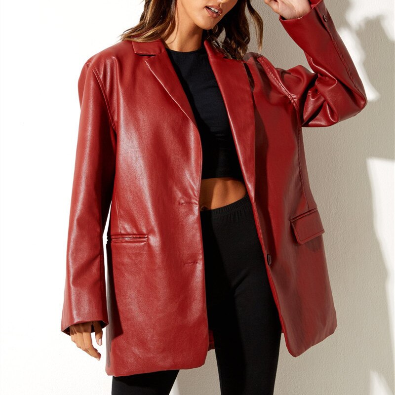 Fashionable Chic Leather Blazers
