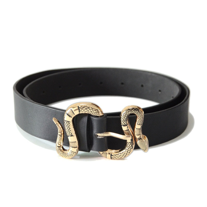 Snake Rhinestone Buckle Belt
