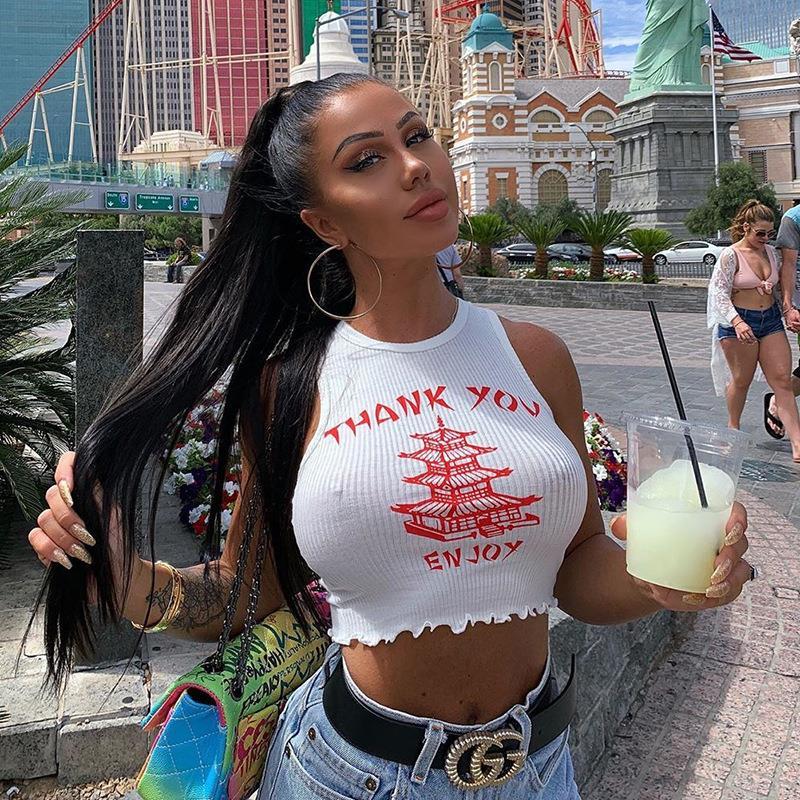 Chinese Style Print Crop Top