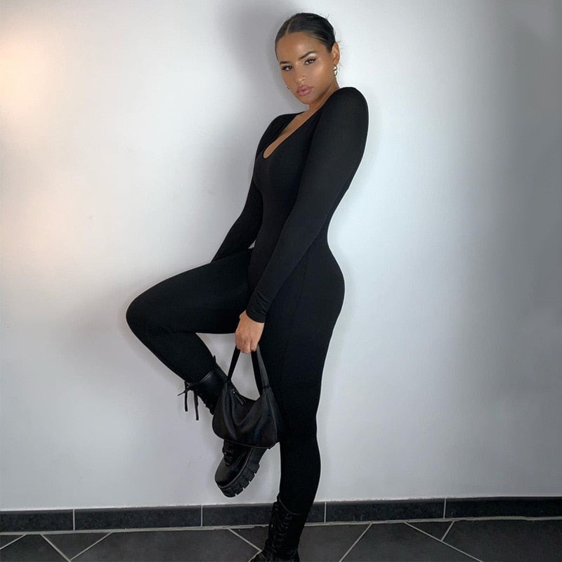 Basic Fit Bodycon Jumpsuit