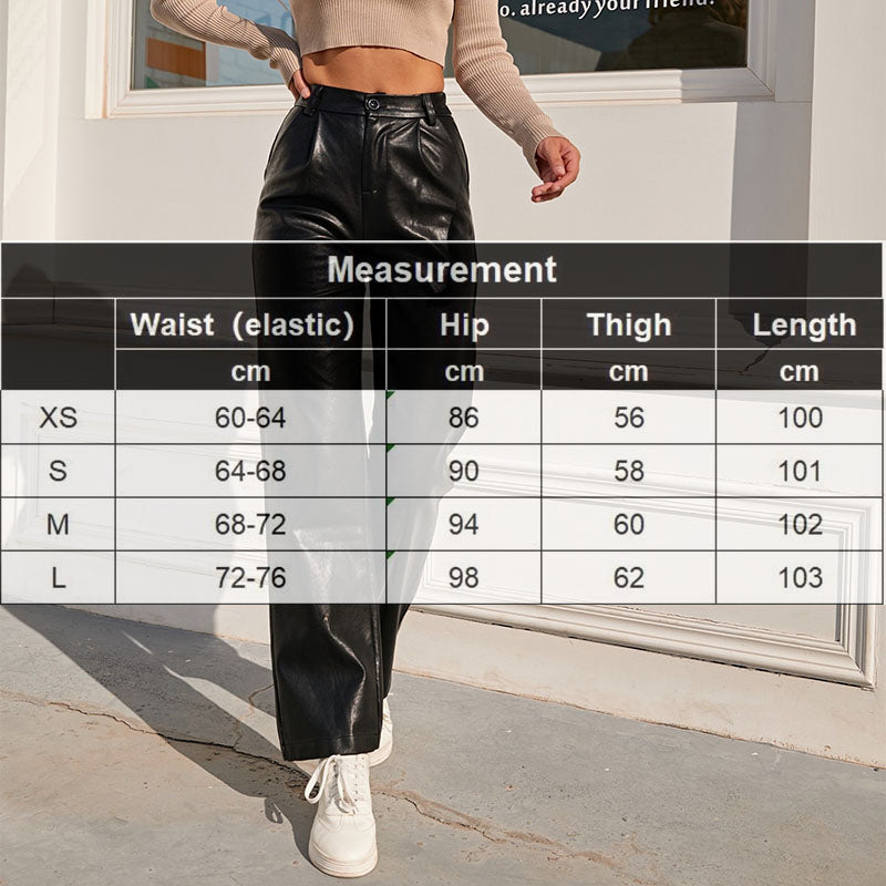 Stylish Leather Slim Black Pants