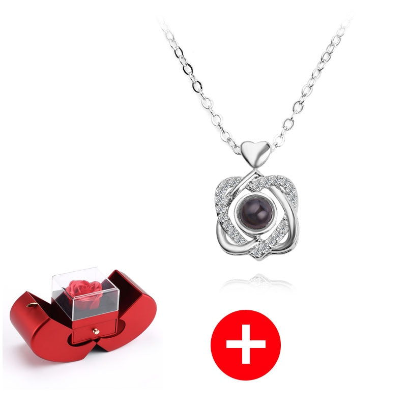 Red Apple Shape Jewelry Box - Rose Flower Gift Boxes