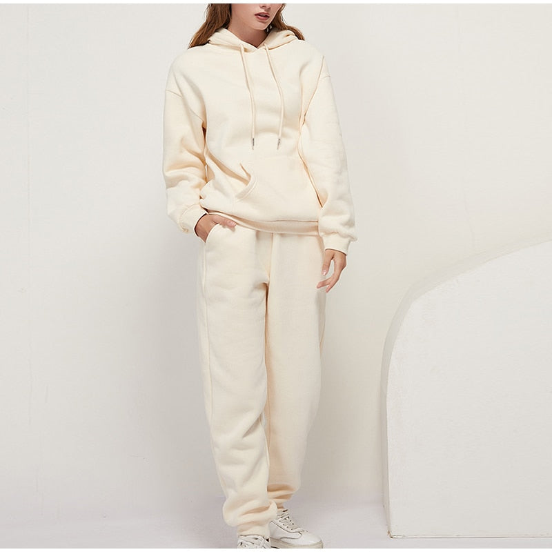 Chic Loose Hoodie Sweatpants Set