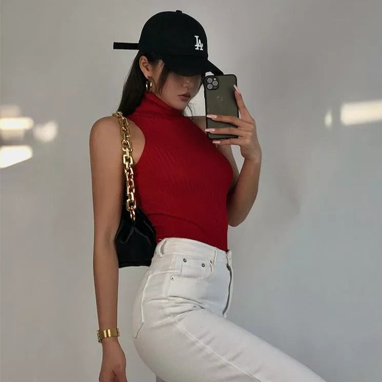 Skinny Turtleneck Tank Tops