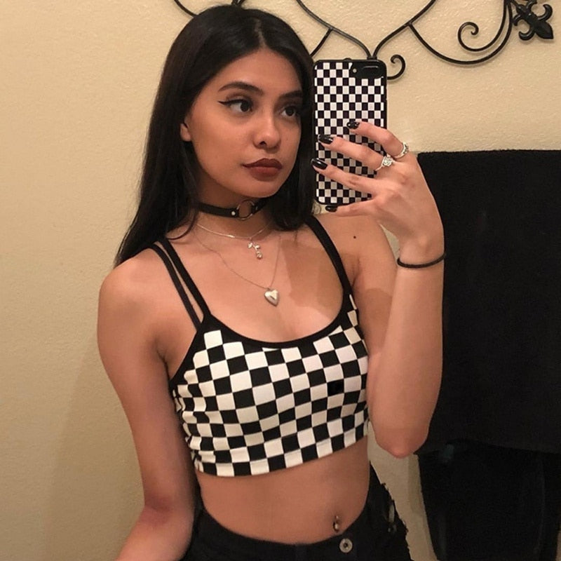 Racing Checkered Crop Top