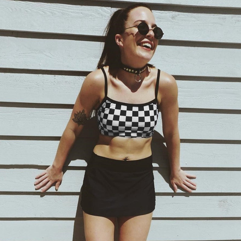 Racing Checkered Crop Top