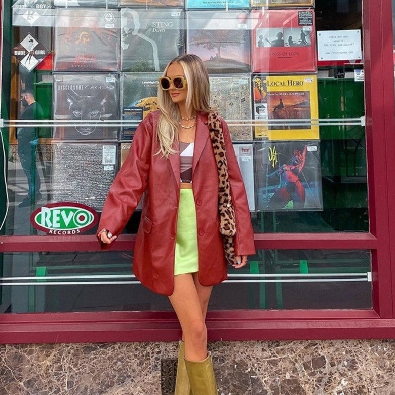 Fashionable Chic Leather Blazers