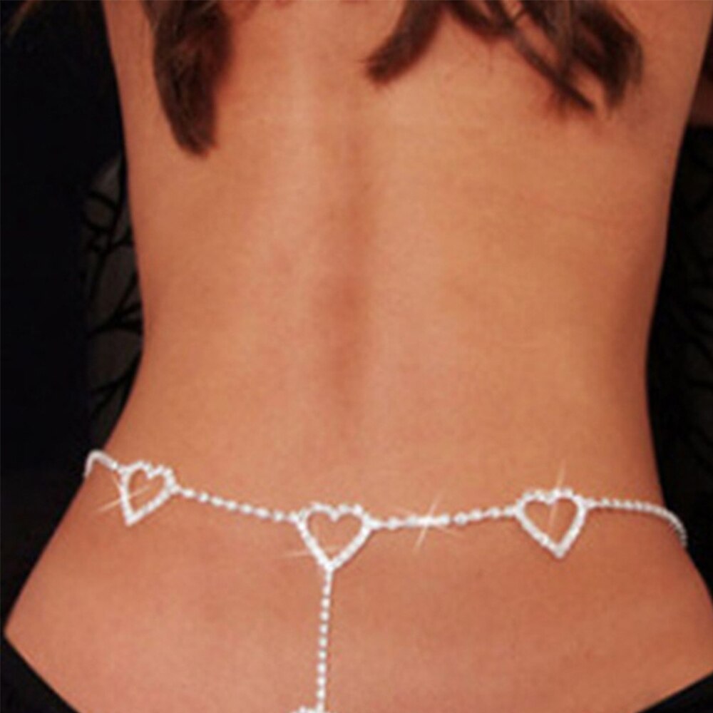 Rhinestone Heart Belts Chain