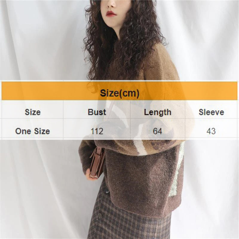 Leopard Patchwork Cashmere Retro Sweatshirt(One Size)