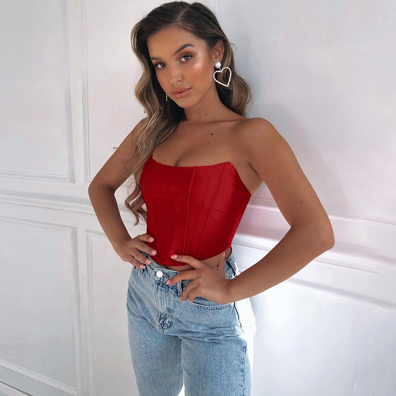 Velvet Corset Crop Top