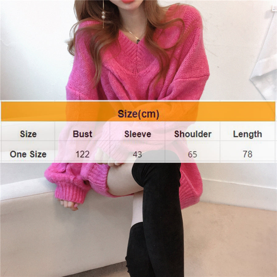 Elegant Knitted Long Loose Thick Sweater(One Size)