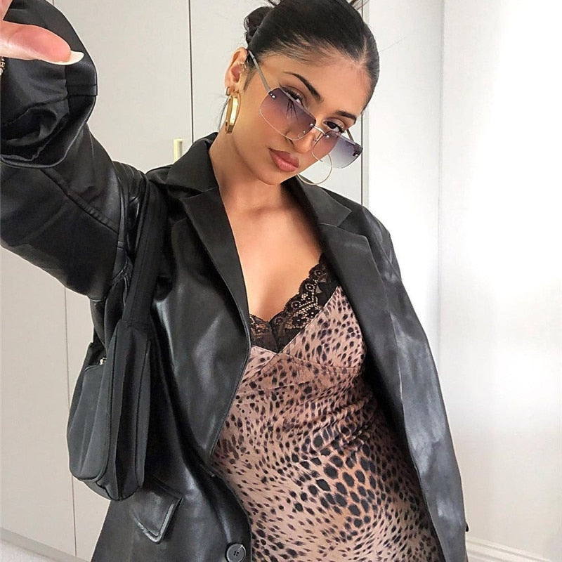 Fashionable Chic Leather Blazers