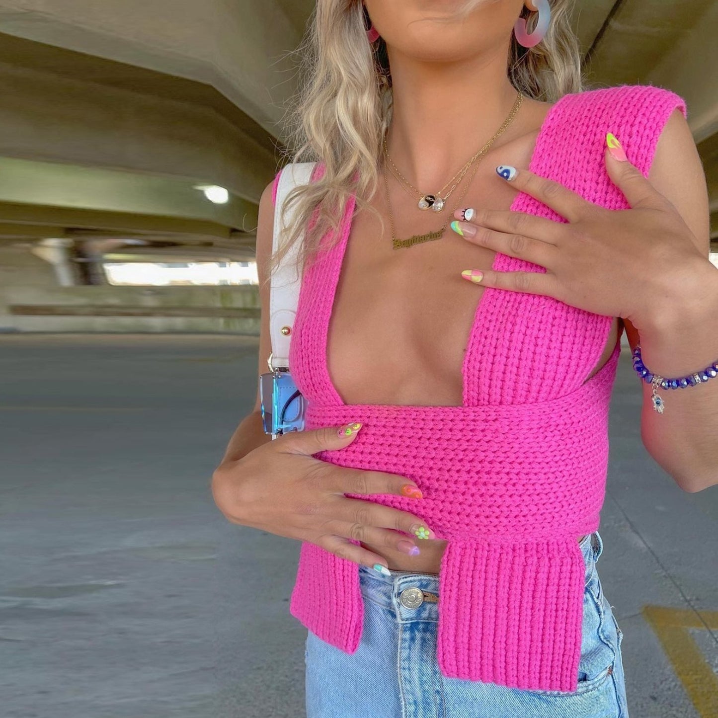 Bandage Sleeveless Sweater Vest