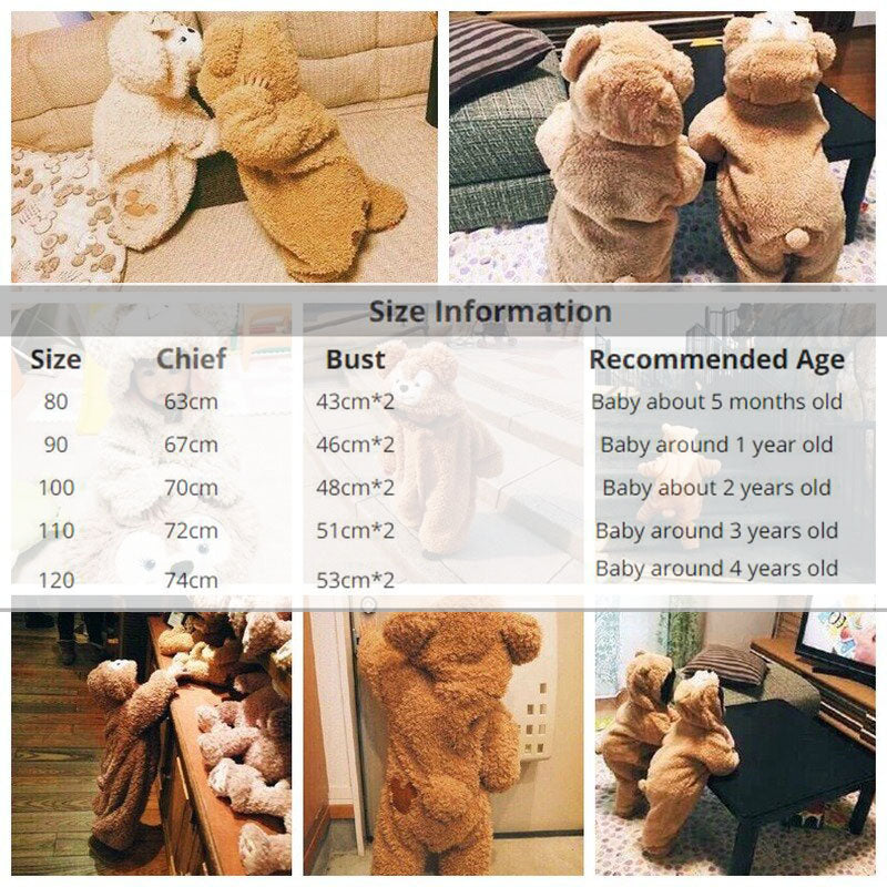 Cartoon Bear Fleece Baby Coats