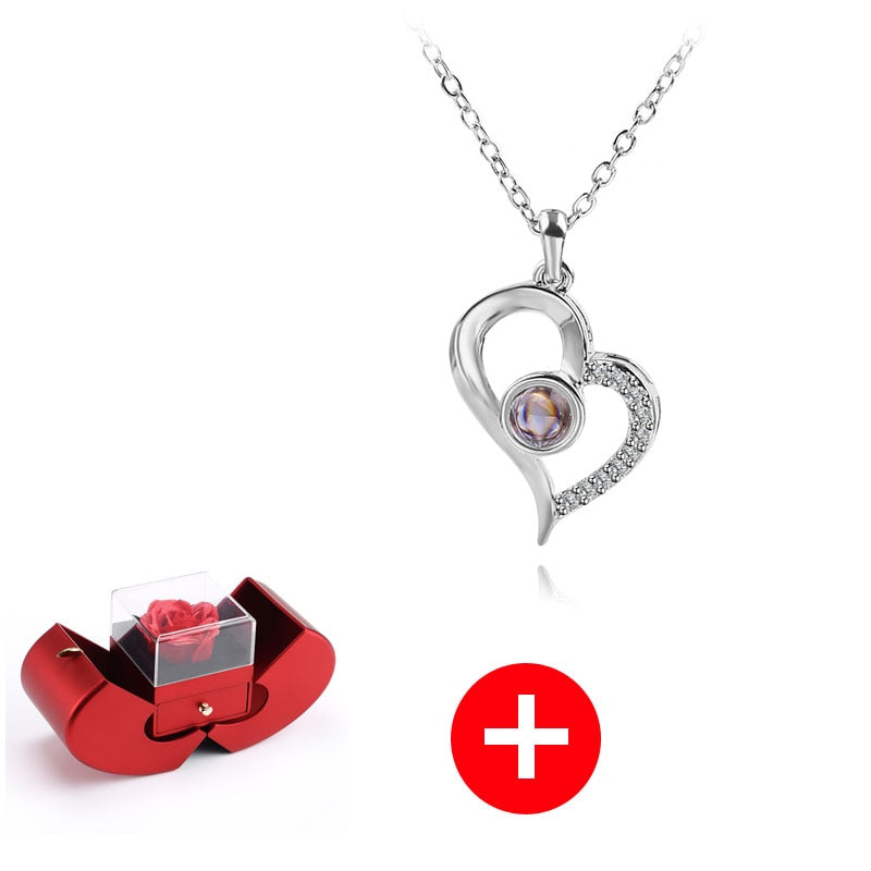 Red Apple Shape Jewelry Box - Rose Flower Gift Boxes