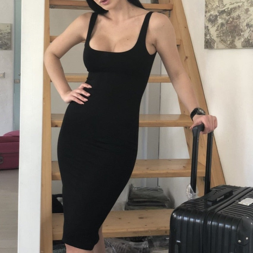 Sexy Back Split Bodycon Dress