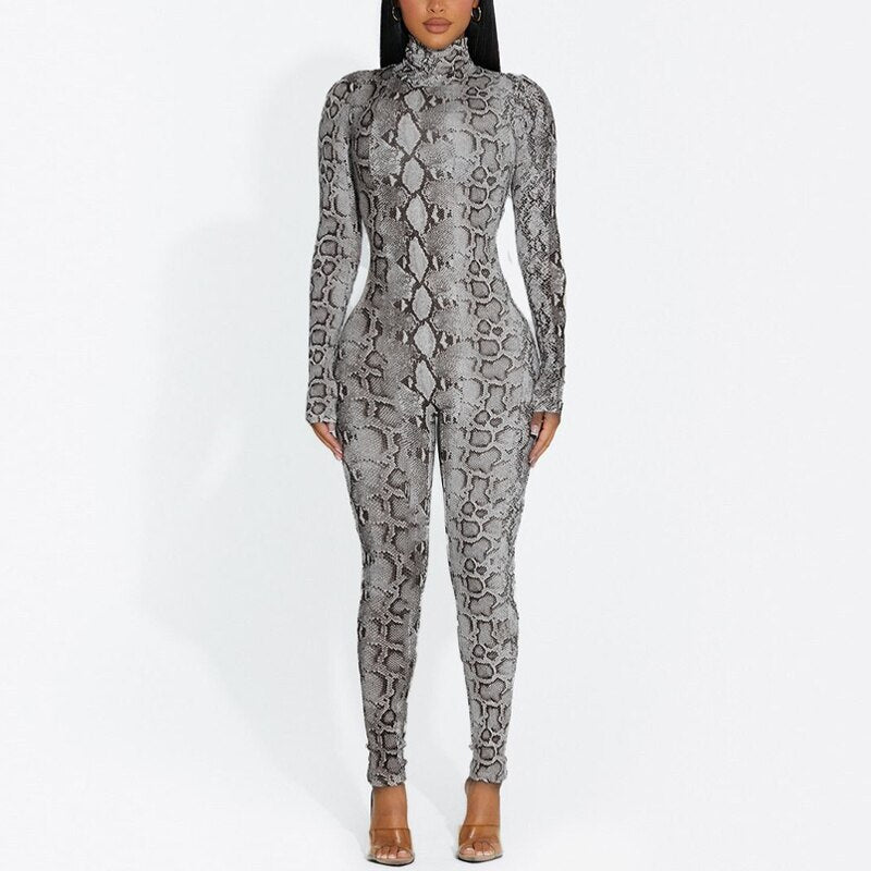 Fashion Snake Print Jumpsuit