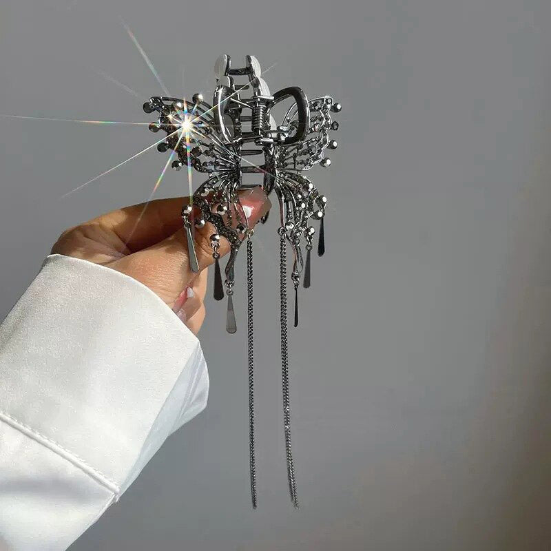 Retro Rhinestones Tassel Hair Clip