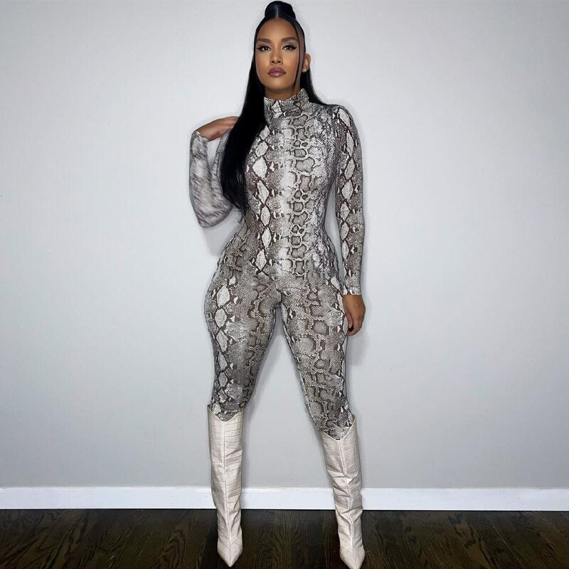Fashion Snake Print Jumpsuit
