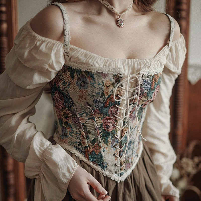 Vintage floral corset