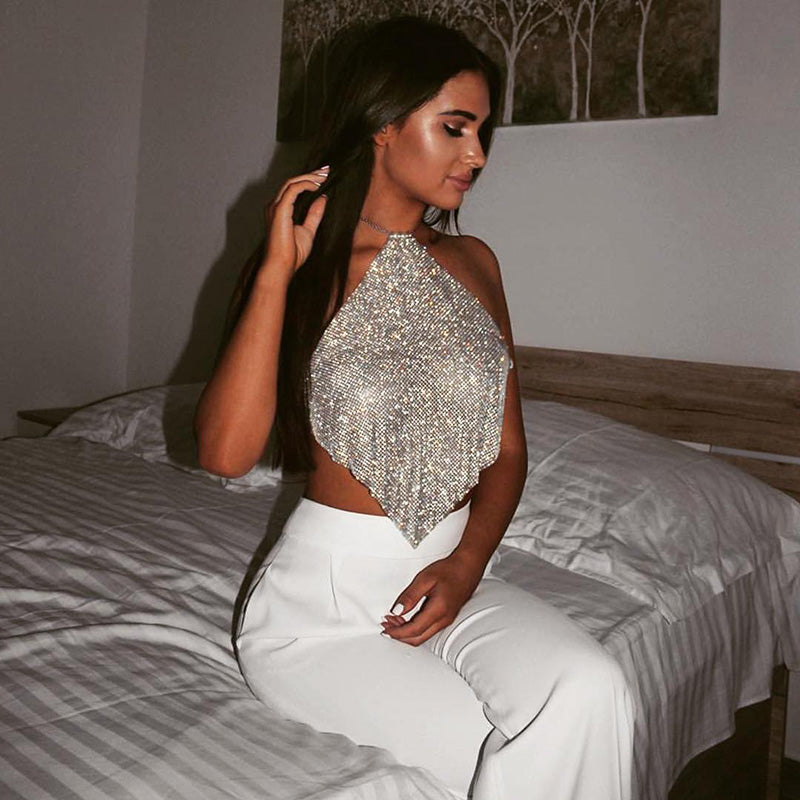 Luxury Rhinestones Triangle Top